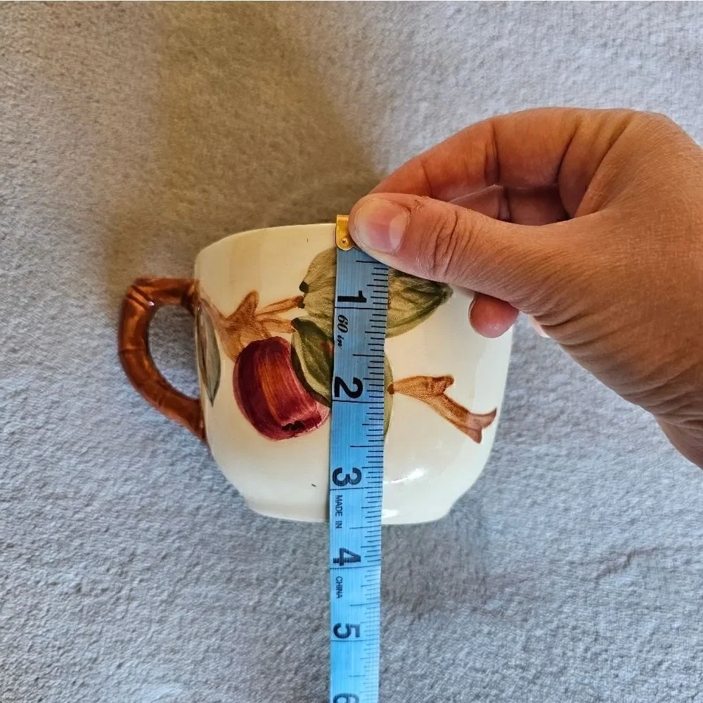 Vintage Franciscan Apple Print Teacup And Saucer Set